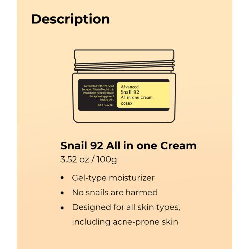 Advanced Snail 92 All In One Cream Face Moisturiser | 100ml