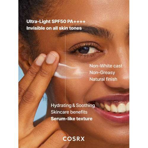 COSRX Ultra Light Invisible Sunscreen SPF 50+ | No White Cast Sun Protection India